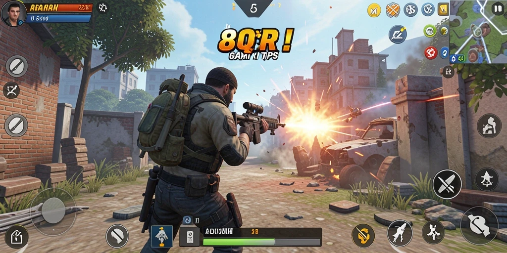 Tampilan gameplay TPS yang seru dan menegangkan di 8QR.
