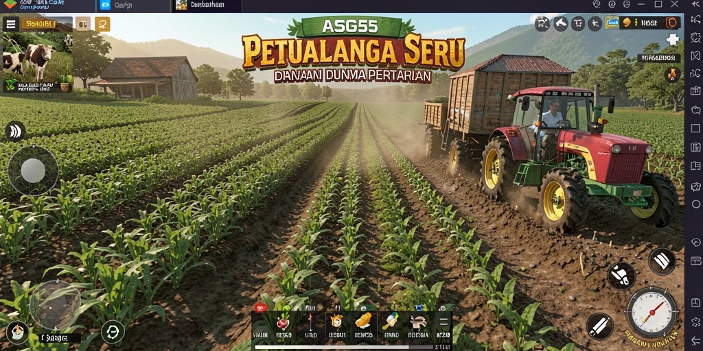 Tangkapan layar ASG55 menampilkan gameplay seru bertani.
