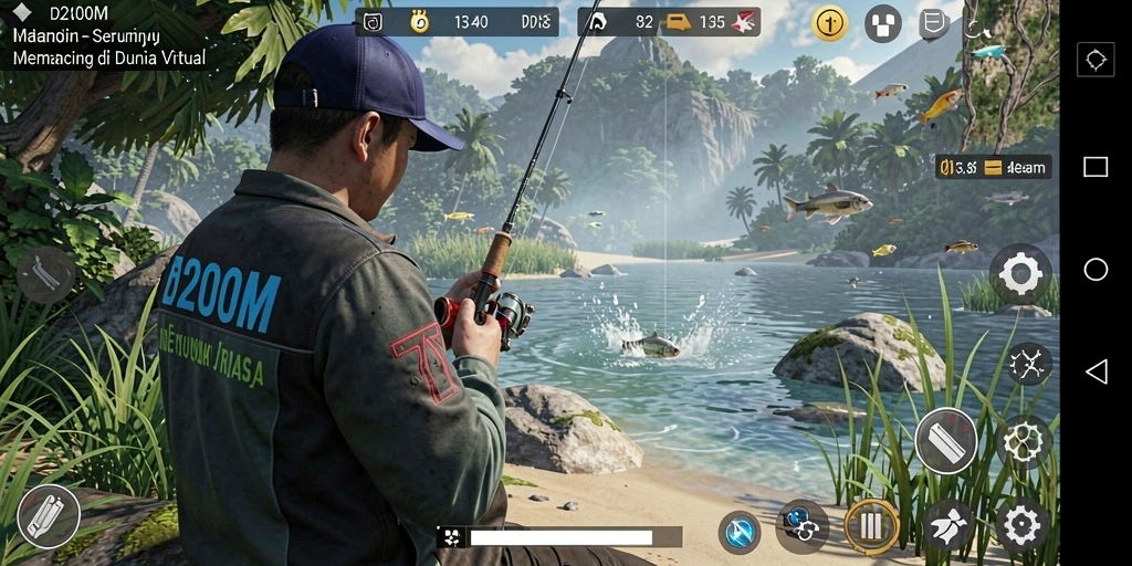 Tampilan menarik dari gameplay D200M yang menghadirkan keseruan memancing.