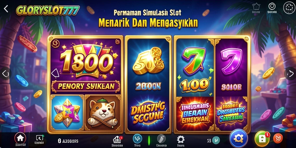 Tampilan gameplay seru dari GLORYSLOT777 dengan slot yang menarik.