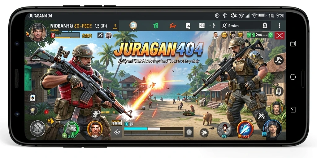 Tampilan antarmuka aplikasi JURAGAN404 yang sederhana dan fungsional.