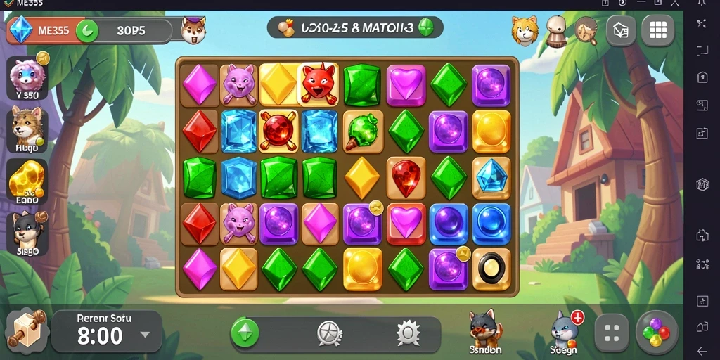 Gameplay seru dan tantangan mencocokkan permata.