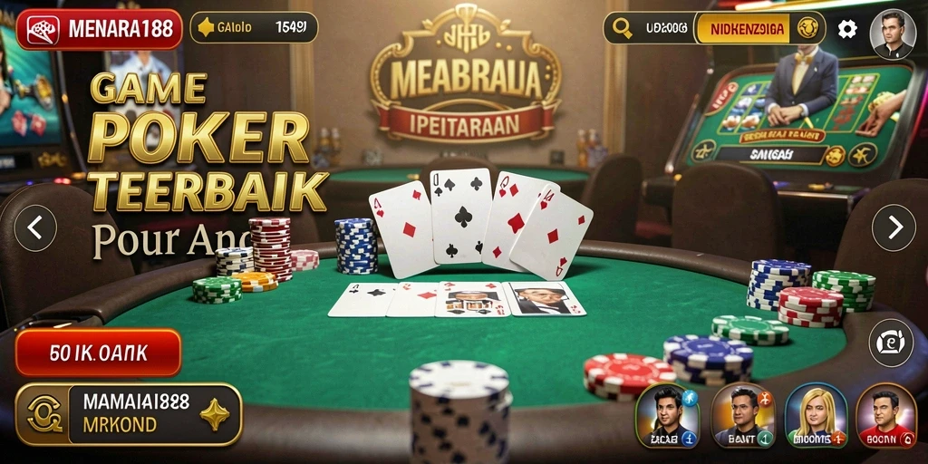 Tampilan menarik gameplay poker di MENARA188.