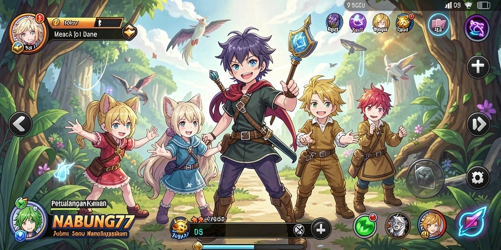 Screenshot NABUNG77 menampilkan aksi penuh warna dalam dunia Anime.