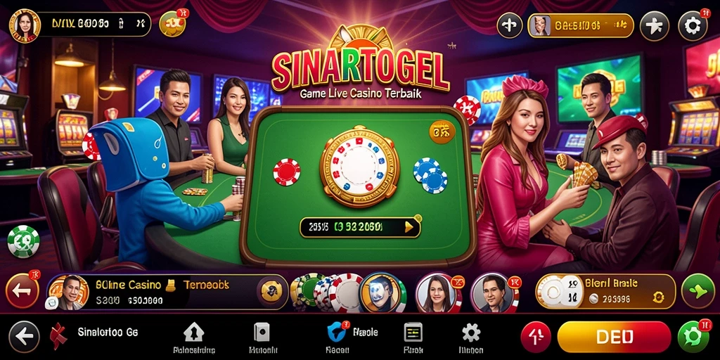 Tampilan gameplay Live Casino yang mengasyikkan di SINARTOGEL.